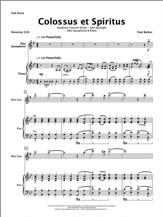 Colossus (Alto Saxophone & Piano)