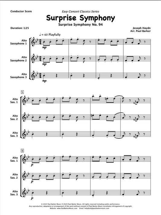 Surprise Symphony (Alto Saxophone Trio)
