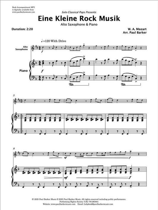 Eine Kleine Rock Musik (Alto Saxophone & PIano)