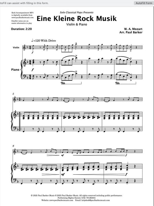 Eine Kleine Rock Musik (Violin & PIano)
