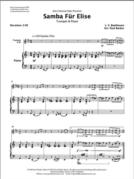 Samba Fur Elise (Trumpet & Piano)