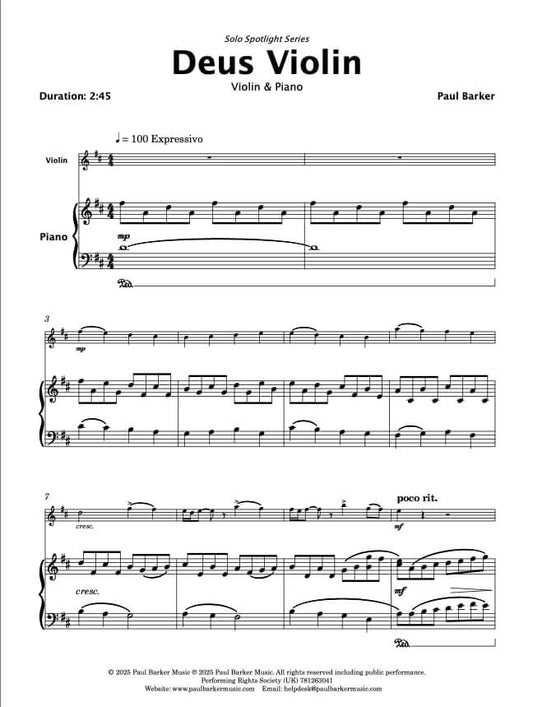 Deus Violin (Violin & Piano)