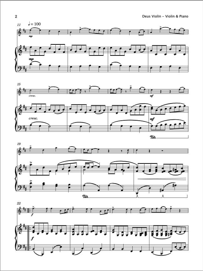 Deus Violin (Violin & Piano)