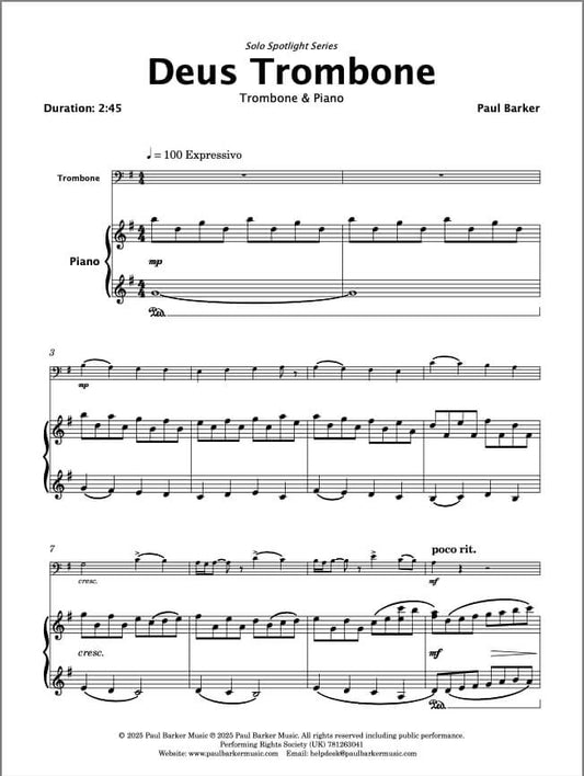 Deus Trombone (Trombone & Piano)