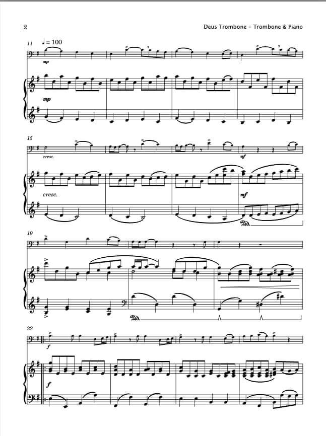 Deus Trombone (Trombone & Piano)