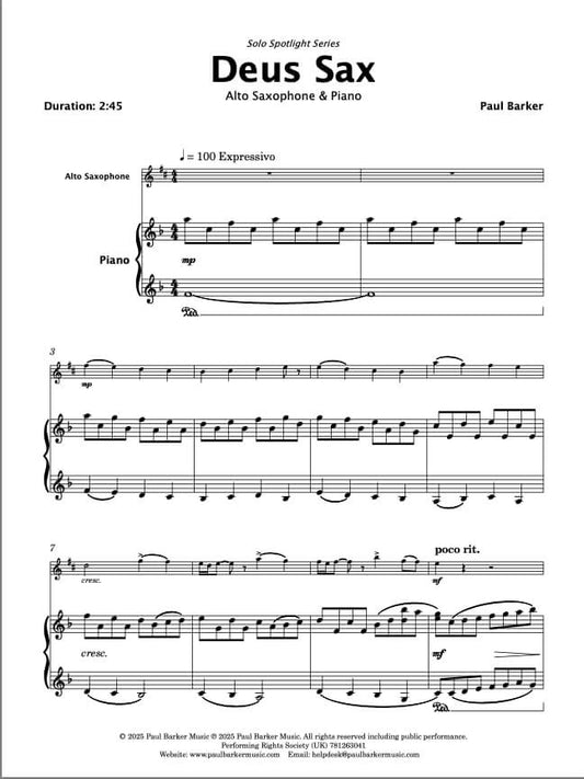Deus Sax (Alto Saxophone & Piano)