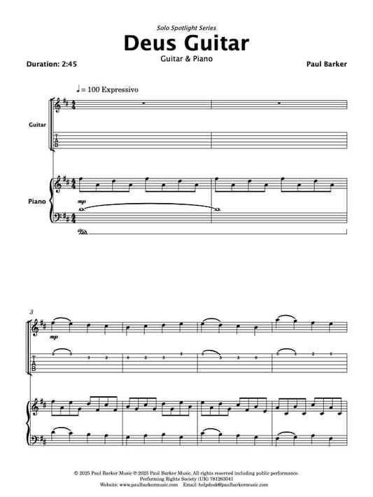 Deus Guitar (Electric Guitar & Piano)