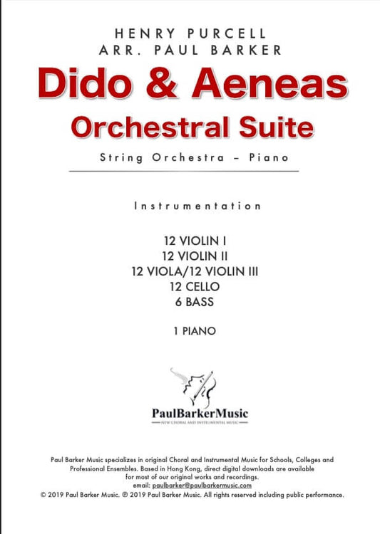 Dido & Aeneas Orchestral Suite - Paul Barker Music