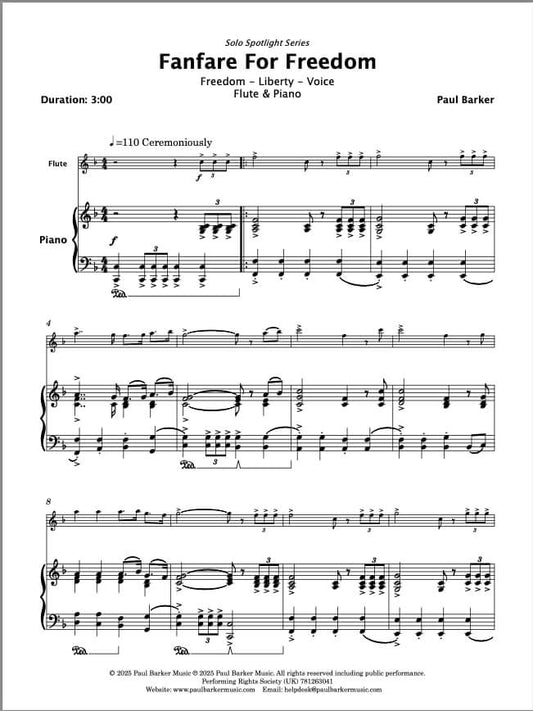 Fanfare For Freedom (Flute & Piano)