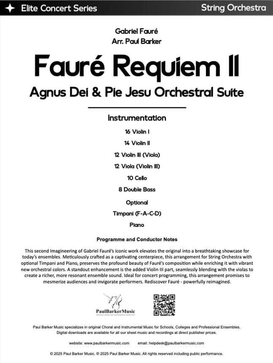 Faure Requiem II: Agnus Dei & Pie Jesu Orchestral Suite