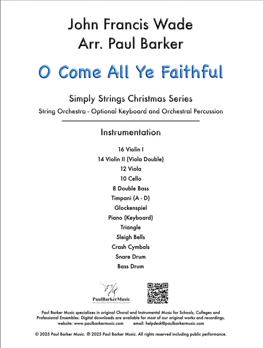 O Come All Ye Faithful (String Orchestra) - Paul Barker Music