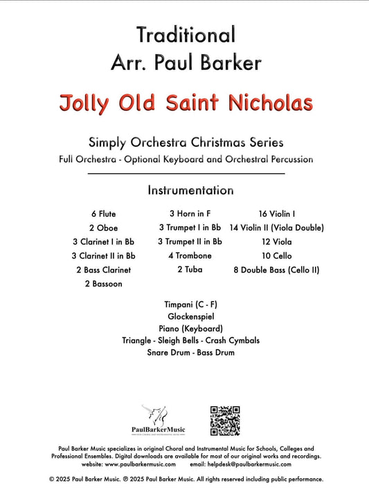 Jolly Old Saint Nicholas (Full Orchestra)