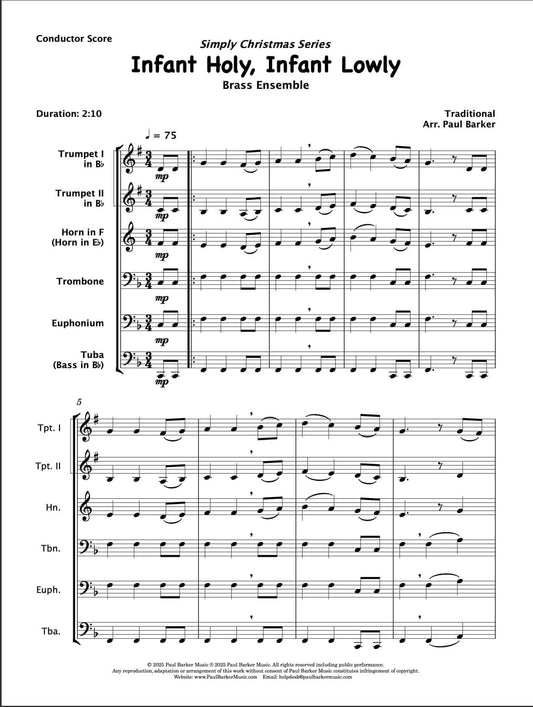 Infant Holy, Infant Lowly (Brass ensemble)