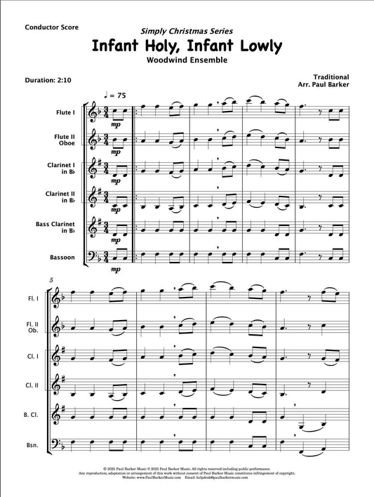 Infant Holy, Infant Lowly (Woodwind Ensemble)
