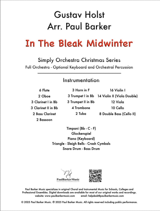 In The Bleak Midwinter (Full Orchestra)