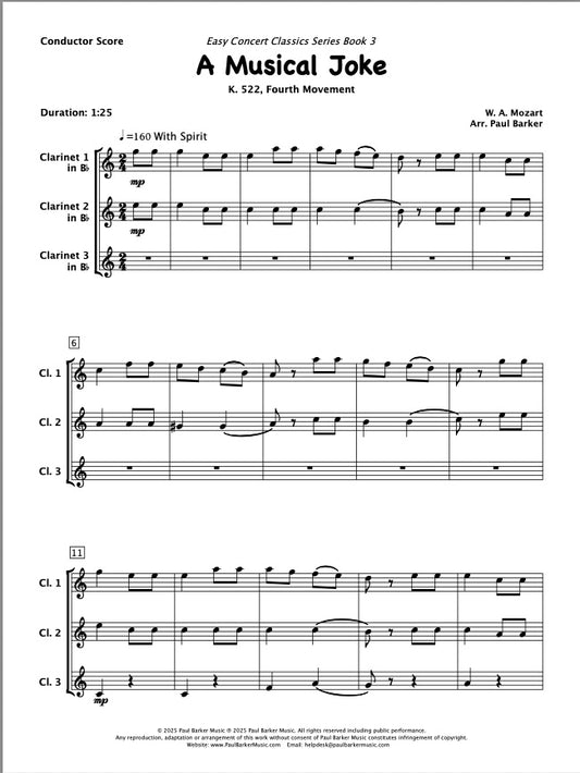 A Musical Joke (Clarinet Trio)