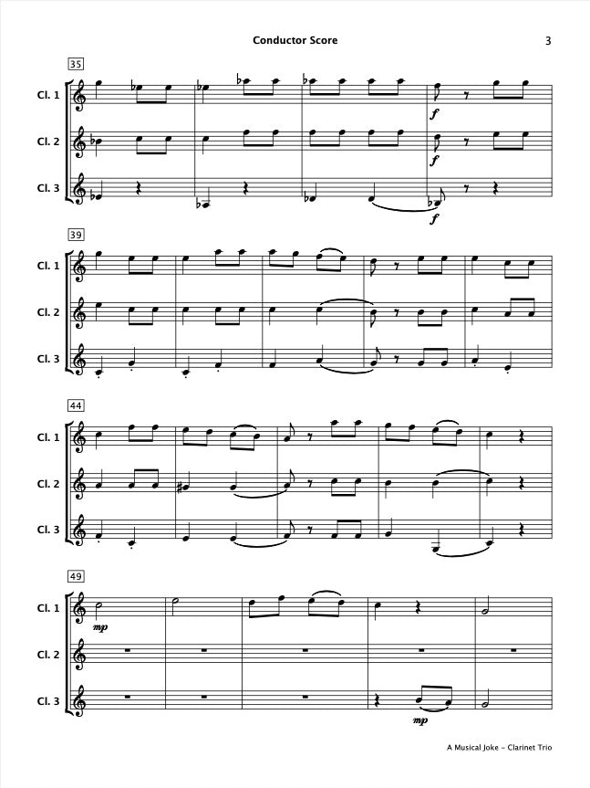 A Musical Joke (Clarinet Trio)