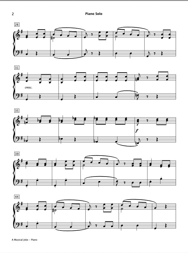 A Musical Joke (Piano Solo)