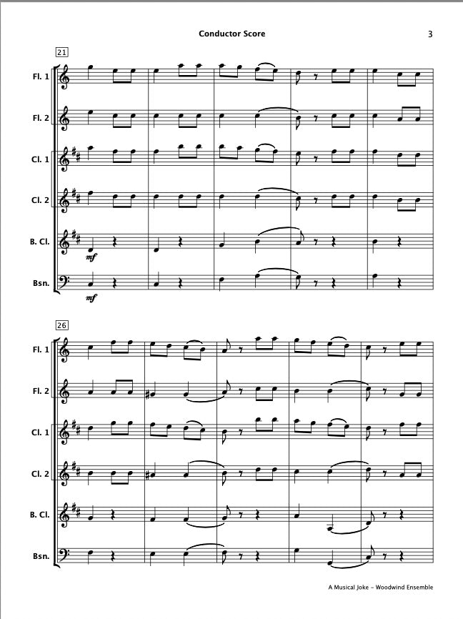 A Musical Joke (Woodwind Ensemble)