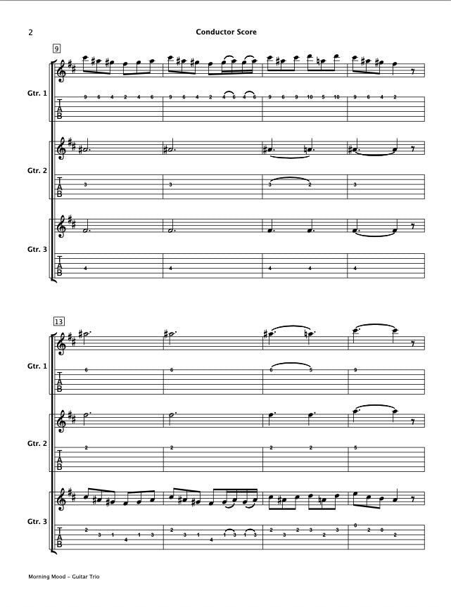 Morning Mood From Peer Gynt (Guitar Trio)