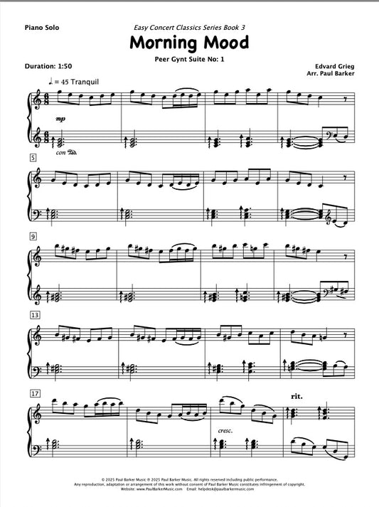 Morning Mood From Peer Gynt (Piano Solo)