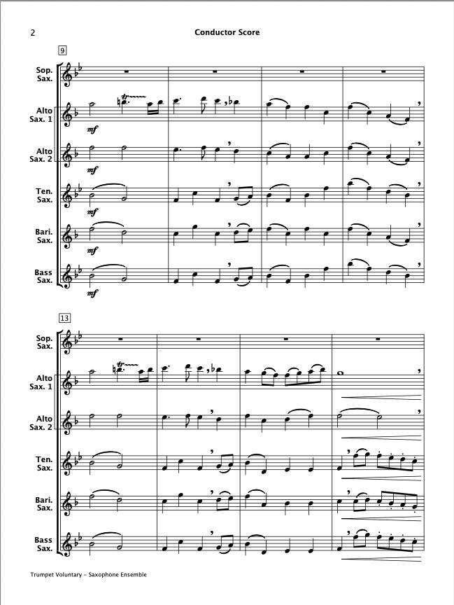 Trumpet Voluntary (Saxophone Ensemble)