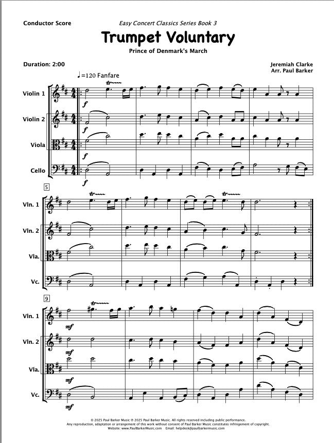 Trumpet Voluntary (String Trio)