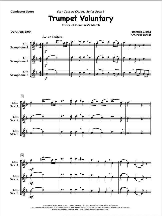 Easy Concert Classics Book 3 (Alto Saxophone Trio)