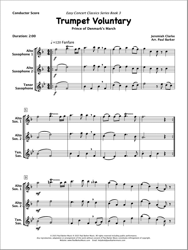 Easy Concert Classics Book 3 (Saxophone Trio)