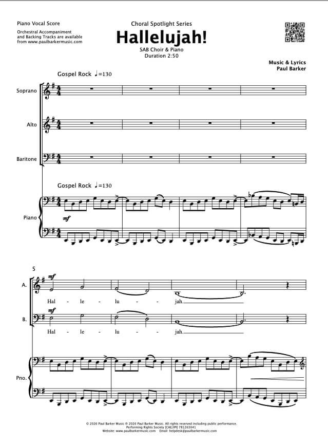 Hallelujah! - Paul Barker Music