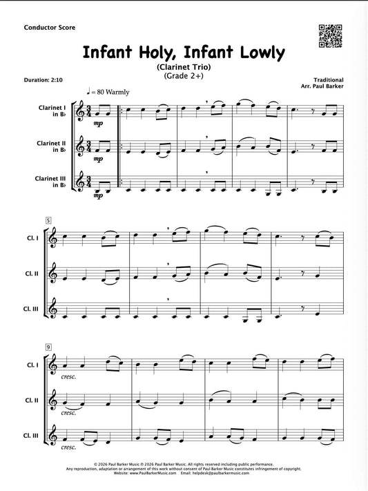 Infant Holy, Infant Lowly (Clarinet Trio)