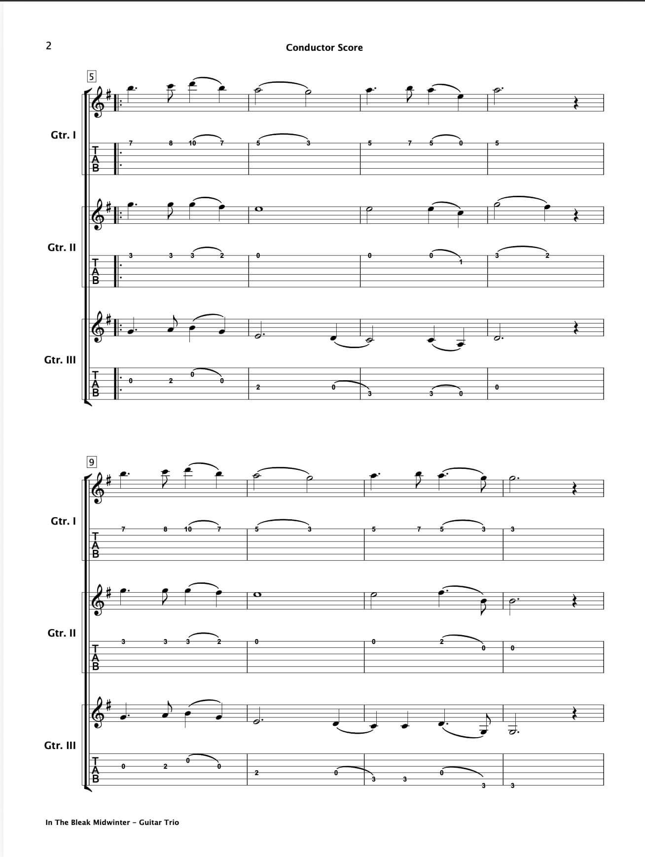 In The Bleak Midwinter (Guitar Trio)