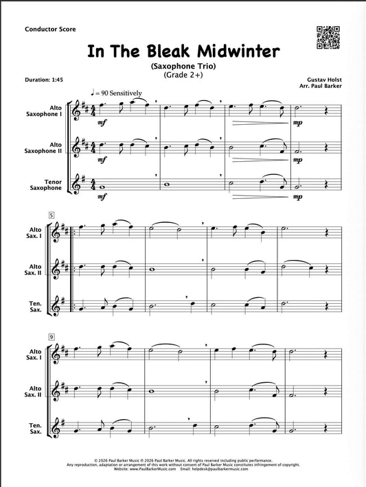 In The Bleak Midwinter (Saxophone Trio)