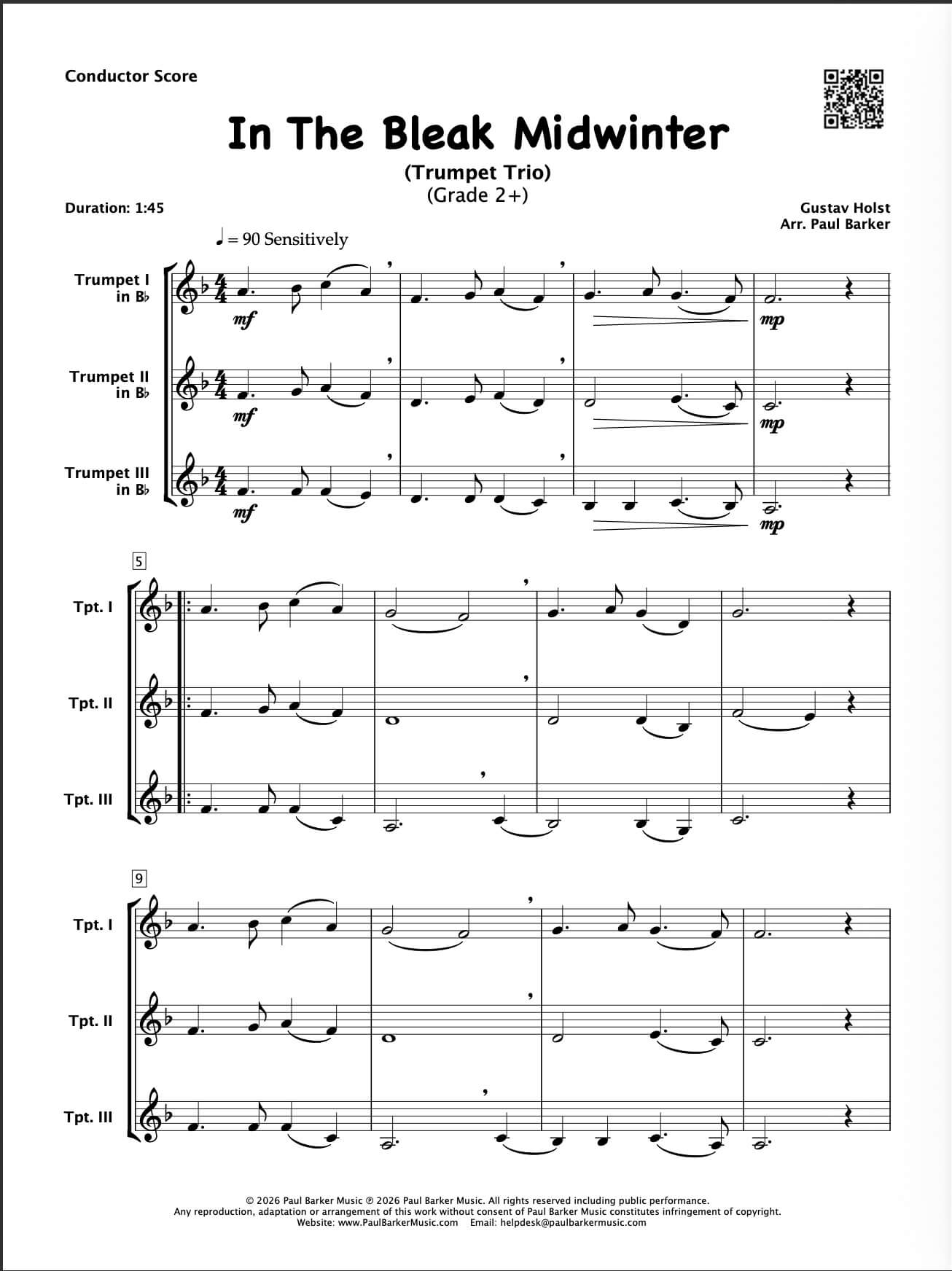 In The Bleak Midwinter (Trumpet Trio)
