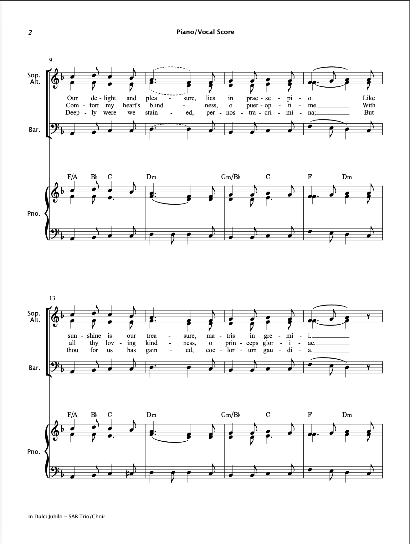 In Dulci Jubilo (SAB Choir)