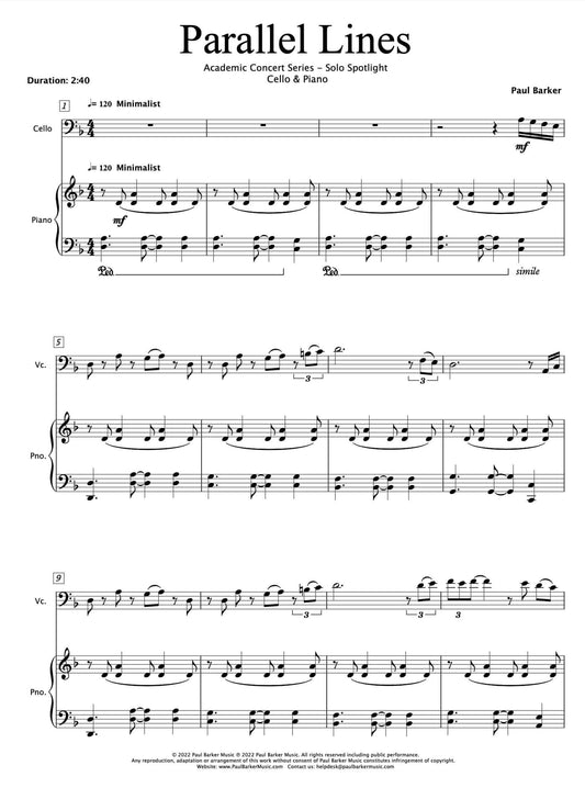 Parallel Lines (Cello & Piano) - Paul Barker Music