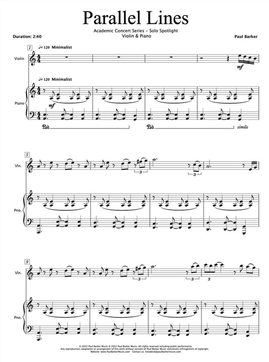 Parallel Lines (Violin & Piano) - Paul Barker Music