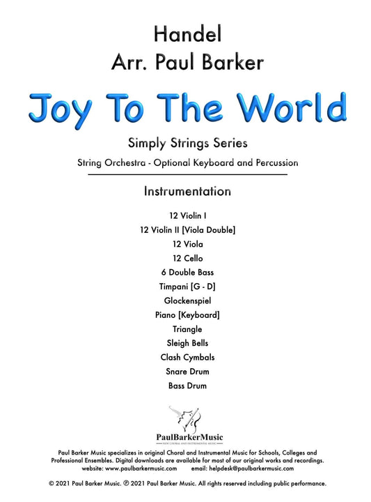 Joy To The World (String Orchestra) - Paul Barker Music
