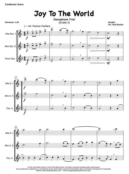 Joy To The World (Saxophone Trio) - Paul Barker Music