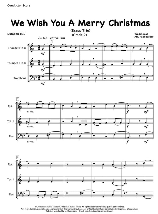 We Wish You A Merry Christmas (Brass Trio) - Paul Barker Music