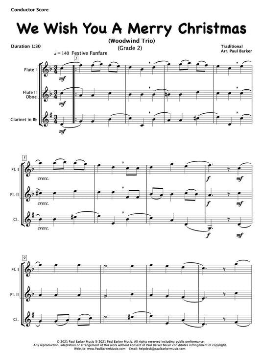 We Wish You A Merry Christmas (Woodwind Trio) - Paul Barker Music