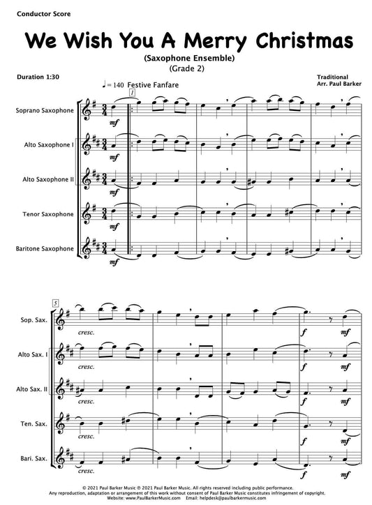 Christmas Saxophone Ensembles - Book 1 - Paul Barker Music