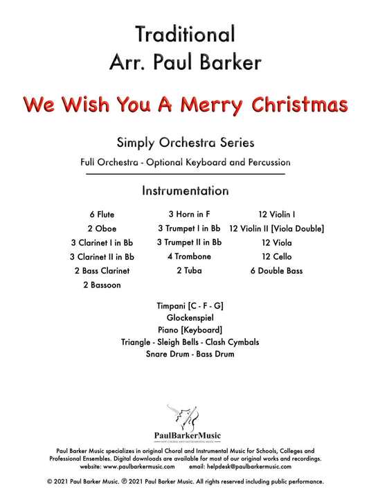 We Wish You A Merry Christmas (Full Orchestra) - Paul Barker Music