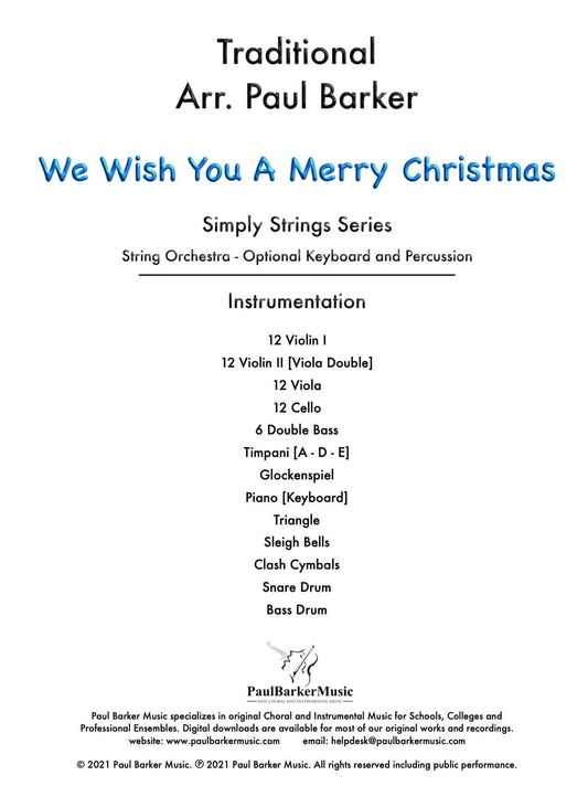 We Wish You A Merry Christmas (String Orchestra) - Paul Barker Music