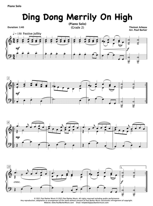 Ding Dong Merrily On High (Piano Solo) - Paul Barker Music