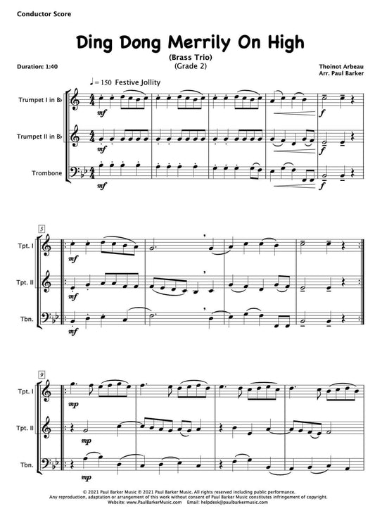 Ding Dong Merrily On High (Brass Trio) - Paul Barker Music