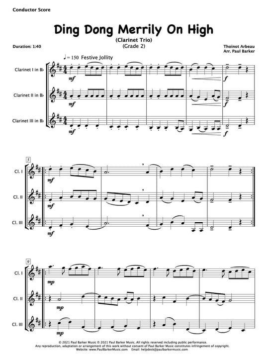 Ding Dong Merrily On High (Clarinet Trio) - Paul Barker Music