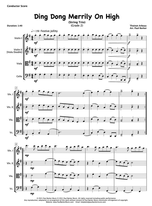 Ding Dong Merrily On High (String Trio) - Paul Barker Music