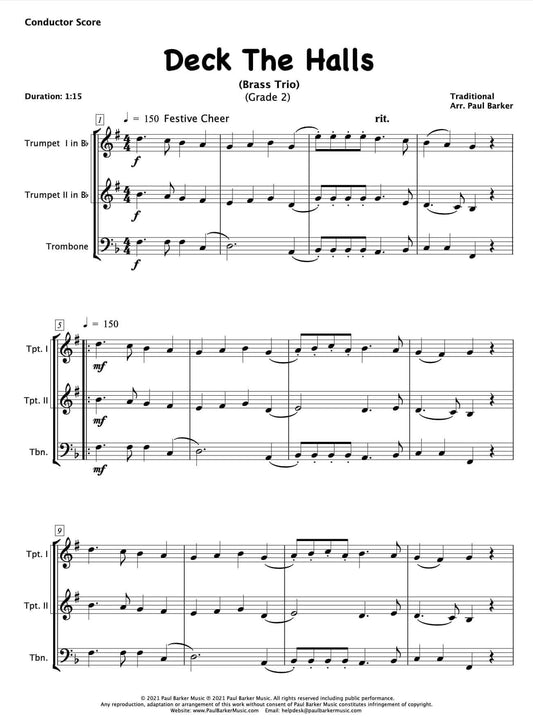 Deck The Halls (Brass Trio) - Paul Barker Music