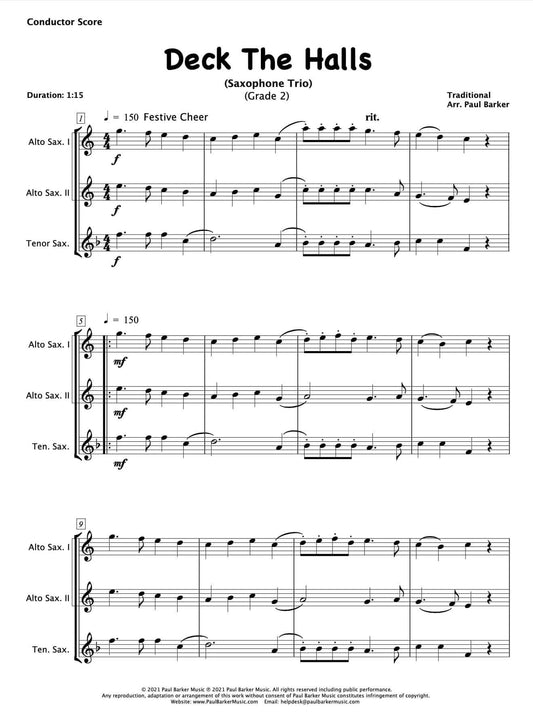Deck The Halls (Saxophone Trio) - Paul Barker Music